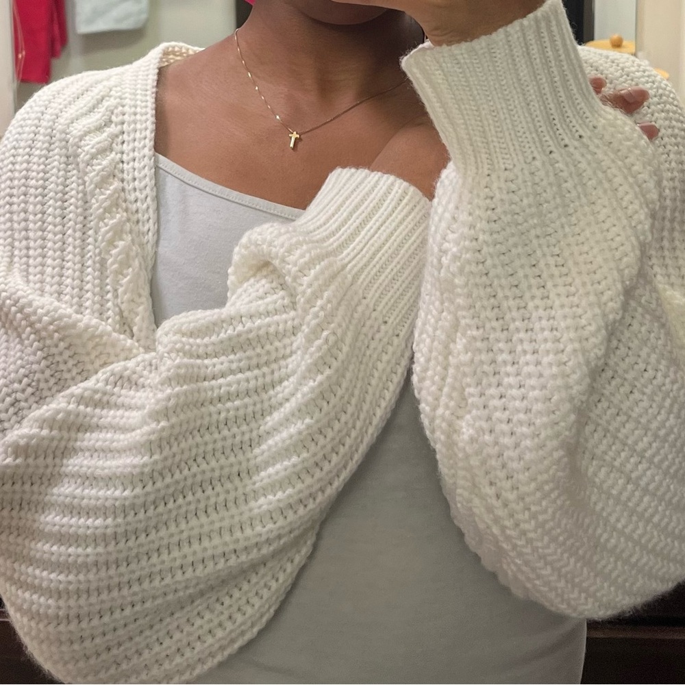 Cozy White Knit Sweater